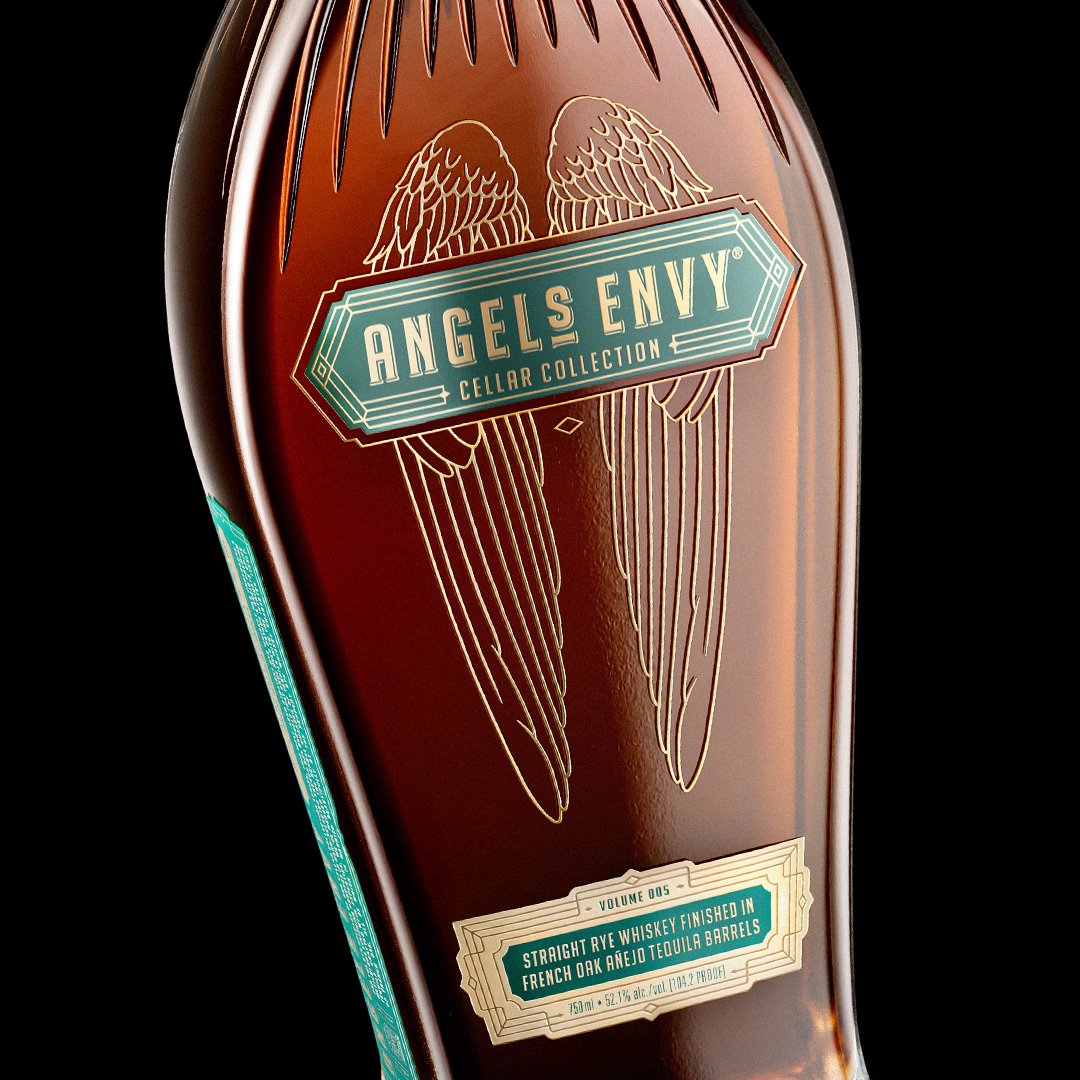 Photograph of Angel’s Envy bourbon bottle