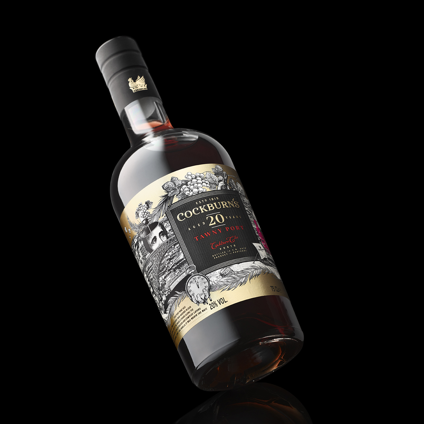 A photograph of Cockburn’s port packaging