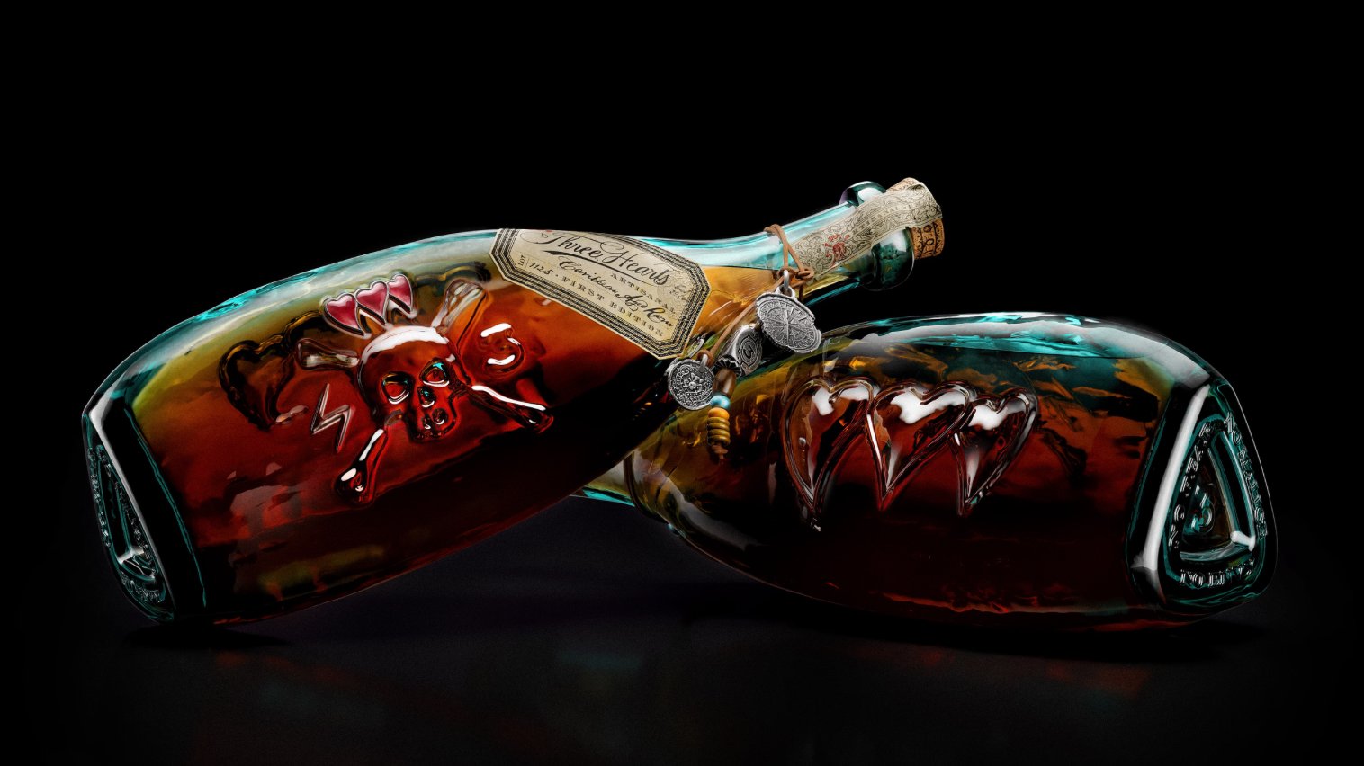 Packaging design for Three Hearts Rum
