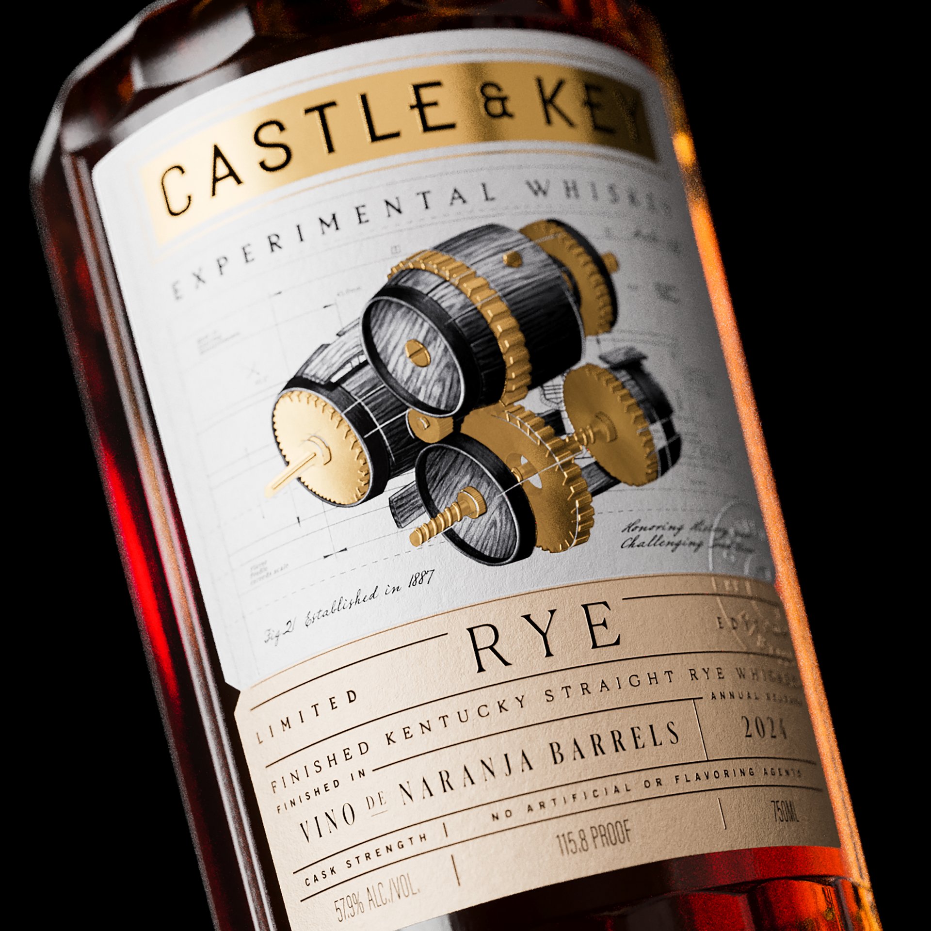 Castle & Key Experimental Rye packaging design