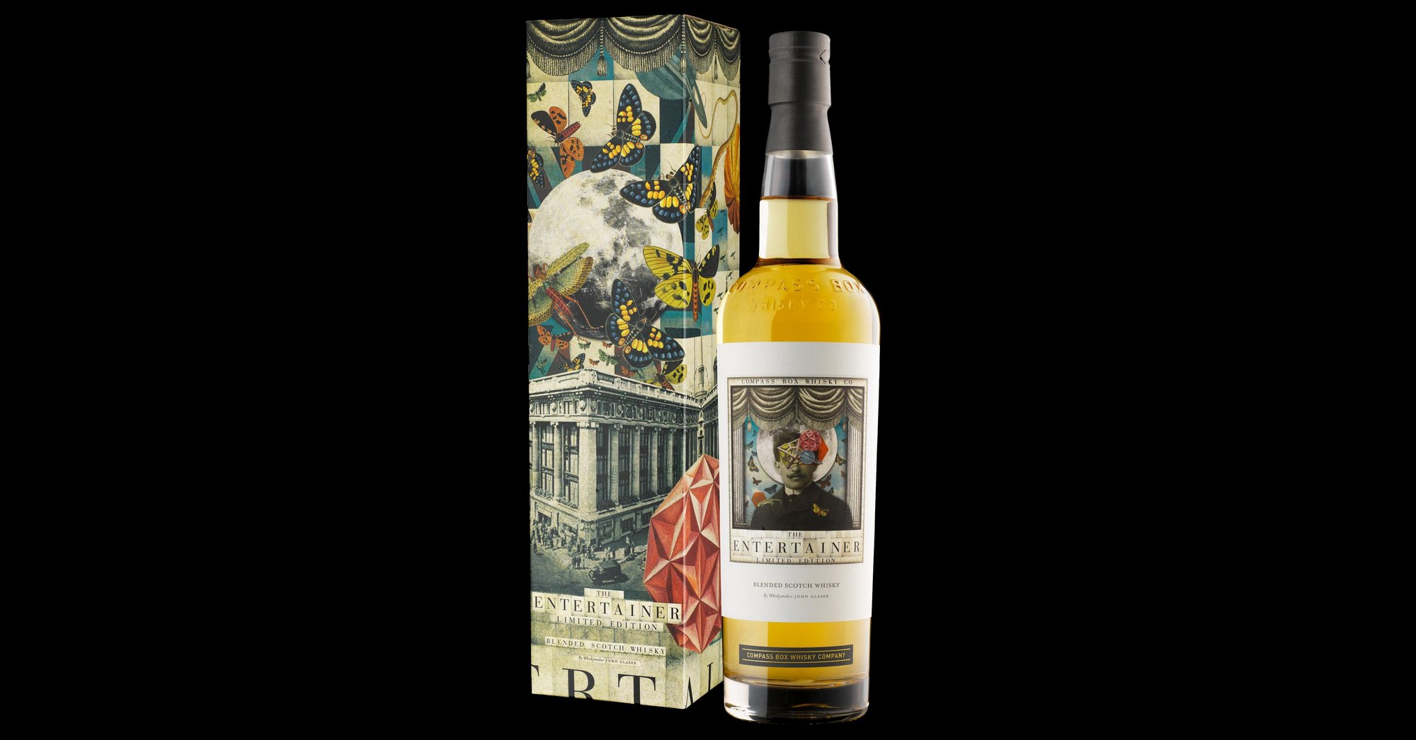 Compass Box Entertainer Scotch Whisky packaging and branding by